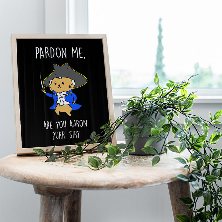 Pardon Me Are You Aaron Purr Sir - Alexander Hamilton Wall Art Decoration - Unique Funny Gift for Broadway Musical Play Fans - Home Decor for Bedroom, Living Room - Humorous Poster Print