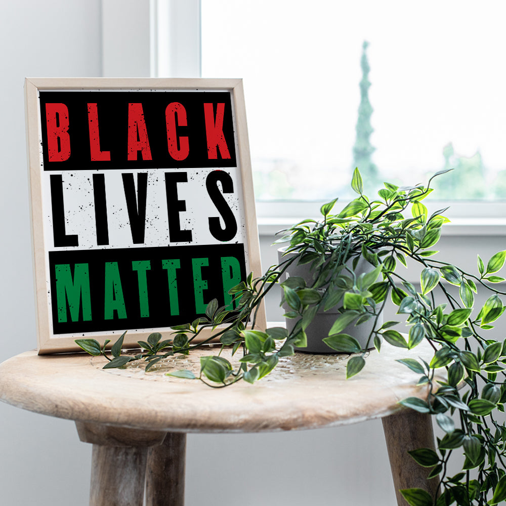 Black Lives Matter Wall Art Poster - 8x10 African American Pride Print for Living Room, Bedroom, Office - Gift for Black History Month, Civil Rights Fans - UNFRAMED