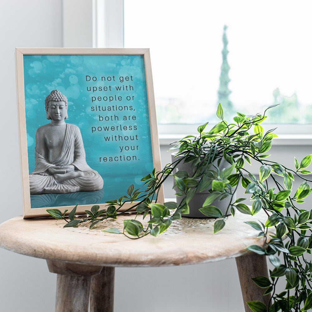 Buddha Decor - Zen Wall Art - Meditation Picture Print Home Decoration for Spa, Living Room, Yoga Studio, Bedroom - Inspirational New Age Quote Saying - Gift for Women, Buddhism Fan, Buddhist - 8x10