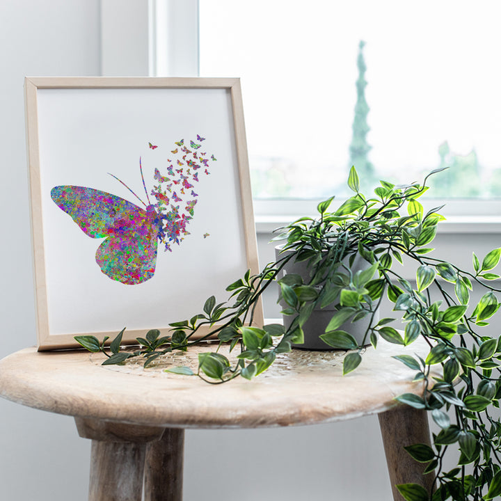 Butterfly Watercolor Style Wall Art Decor Picture for Nursery, Baby, Kids, Women, Girls, Room, Bedroom - Modern Home or Apartment Decoration or Great Gift - 8x10 Contemporary Photo Poster Print