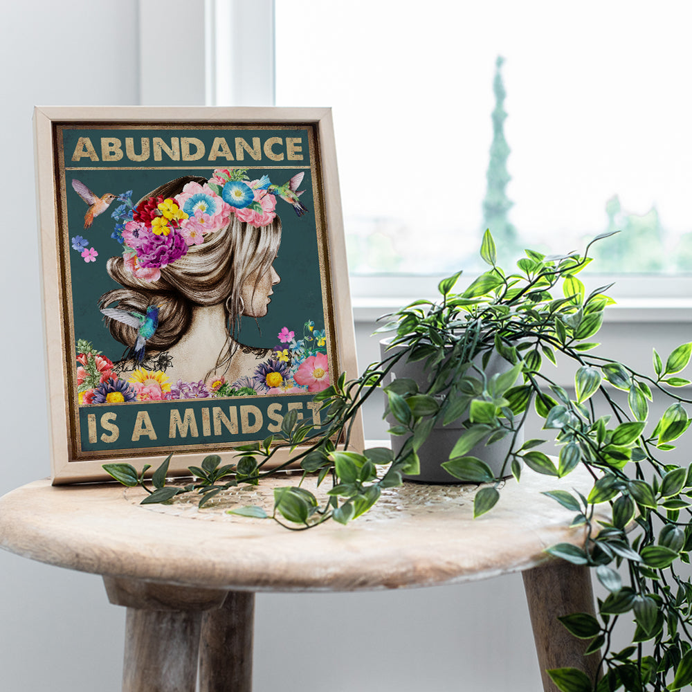 Inspirational New Age Wall Art - Abundance Zen Wall Decor - Boho Wall Decor - spiritual Living room Bedroom Decor for Women - Inspiration Boho-chic Hummingbirds - Motivational poster 8x10 UNFRAMED