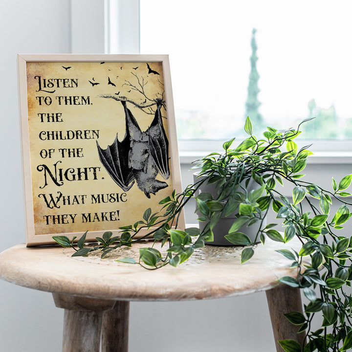 Vampire Bat Creepy Spooky Bram Stoker Dracula Quote - Gothic Home Decor, Medieval Wall Art - Vintage Rustic 8x10 Poster Print for Home - Gift for Steampunk, Victorian, Renaissance Faire Fan