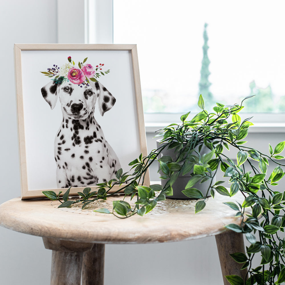 Dog Wall Decor - Cute Dog Wall Art - Dalmatian Puppy Wall Decor - Dog Gifts for Women - Toddler Little Girls Bedroom Decor - Baby Girl Room - Baby Girl Nursery - Bedroom Decor for Women