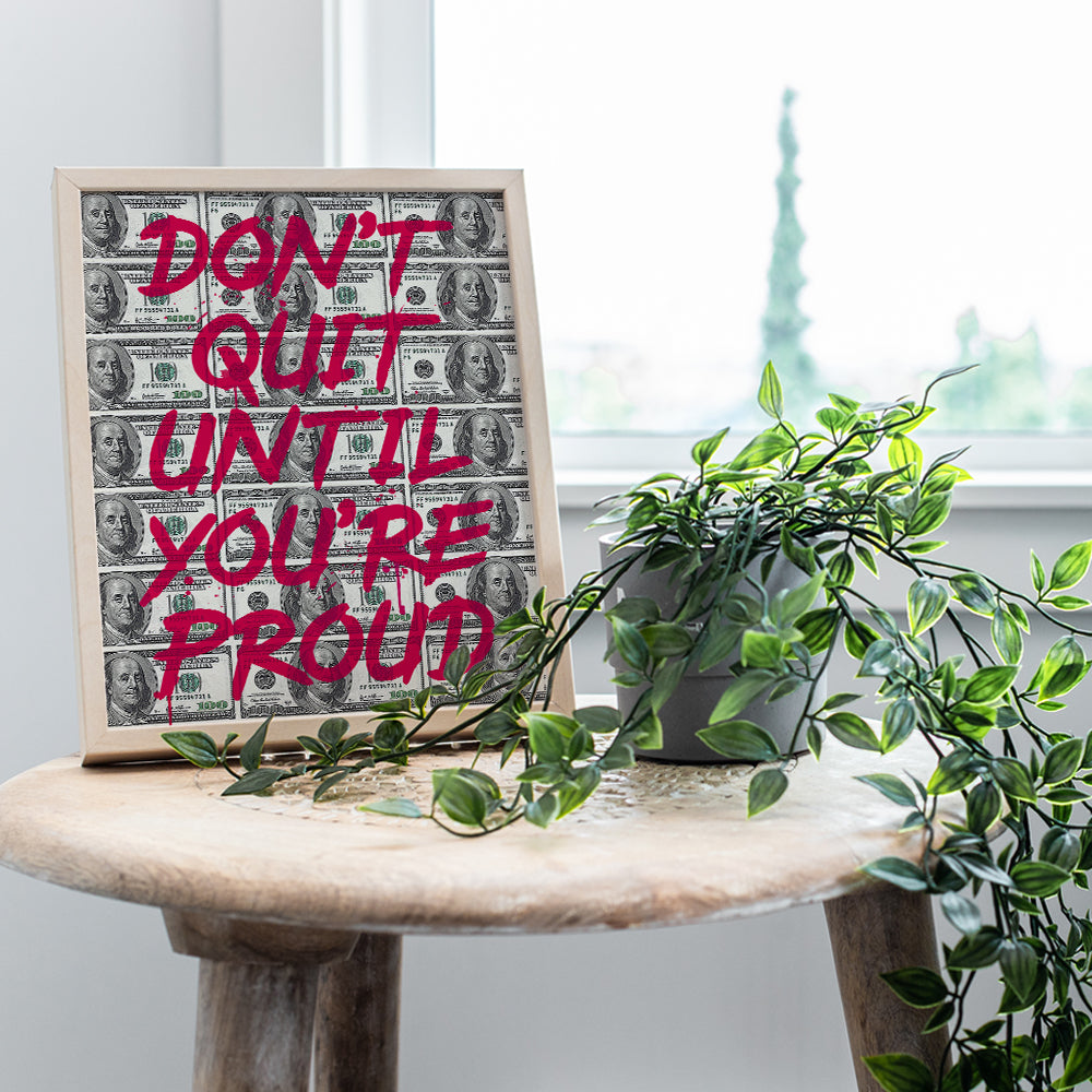 Motivational Wall Art Posters, 8x10 - Entrepreneur Wall Art - Inspirational Quotes - Home Office Wall Decor - Office Wall Art - Positive Quotes - Encouraging Sayings for Wall Decor - Don't Quit