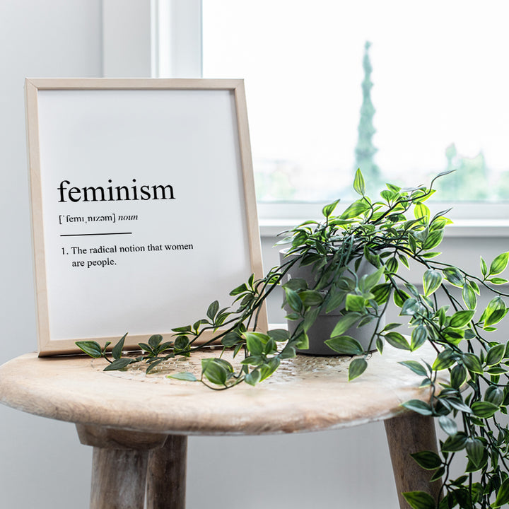 Feminism Definition Wall Decor Picture - Funny Contemporary Modern Art Decoration for Home, Apartment, Bedroom, Living Room, Dorm - Gift for Women, Woman, Girls - 8x10 Poster Print