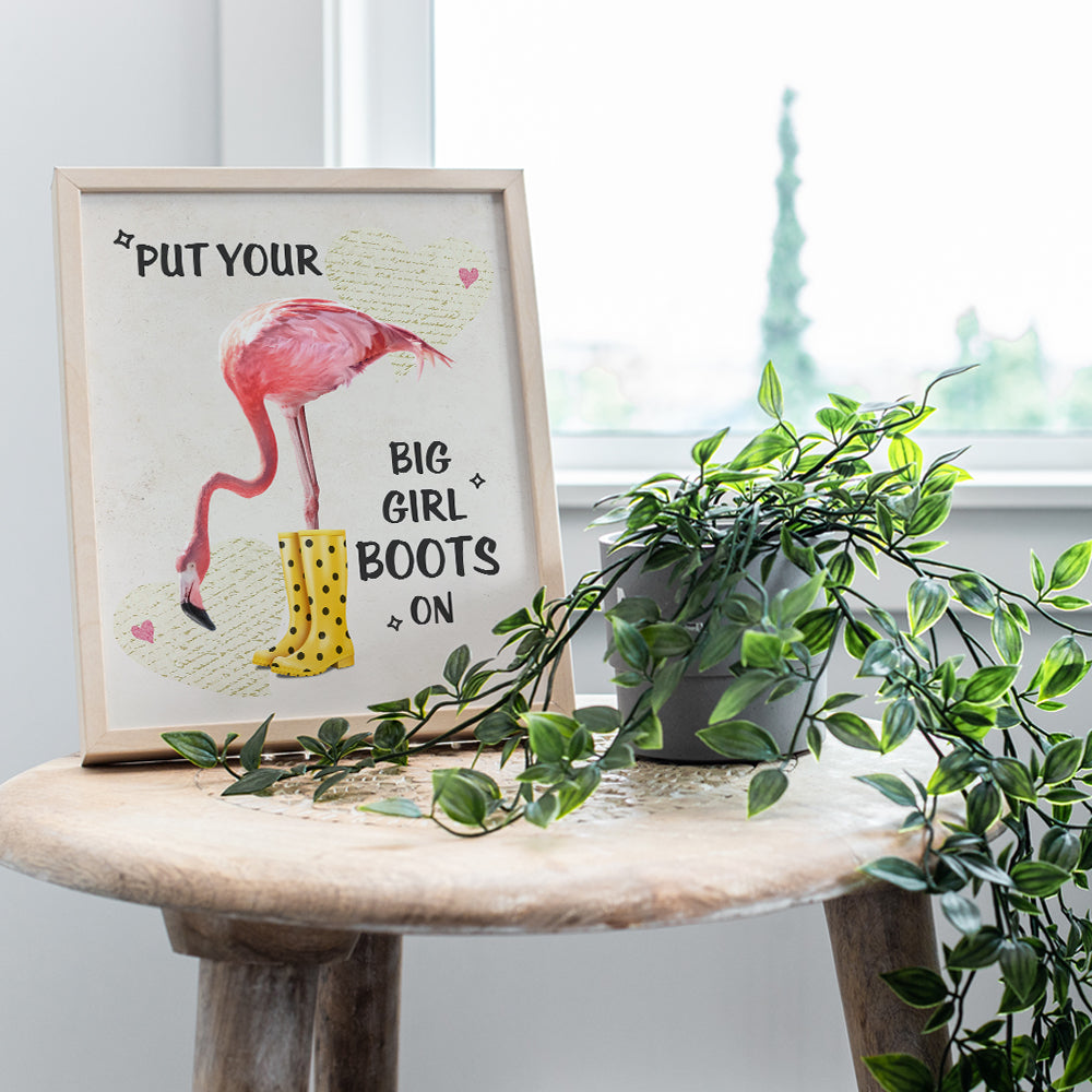 Motivational Gift for Women - Girls Room Decor or Wall Decor for Bathroom, Bedroom - Kids Wall Art, Room Decor, Home Decorations - Cute Chic Tropical Flamingo - Funny 8x10 Poster Picture Print