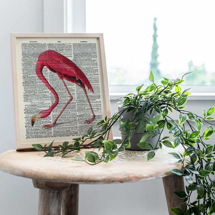 Flamingo Decor - Flamingo Wall Art - Tropical Wall Decor - Tropical Wall Art - Dictionary Art - Room Decorations For Bedroom, Living Room, Bathroom, Office - Flamingo Gifts for Women