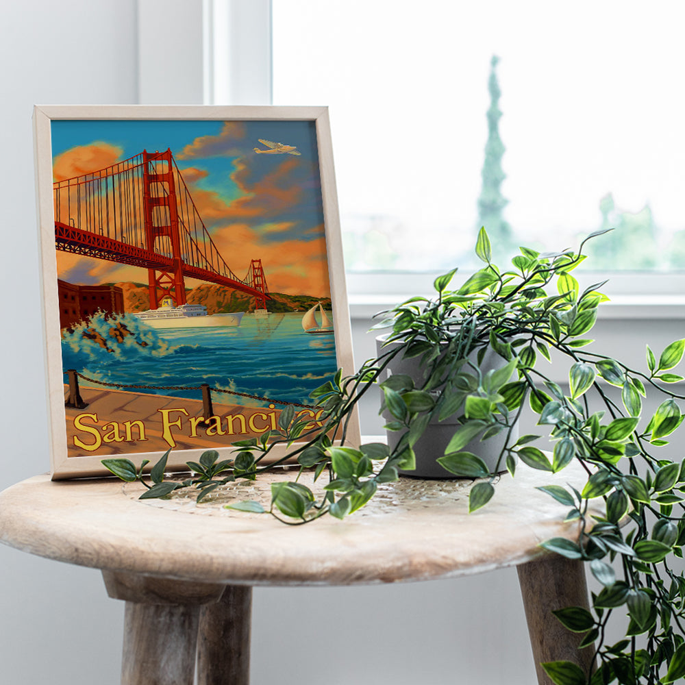 Golden Gate Bridge Unframed Photo - Vintage Wall Art Print - Makes a Great Gift - Chic Home Decor - Ready to Frame (8x10)