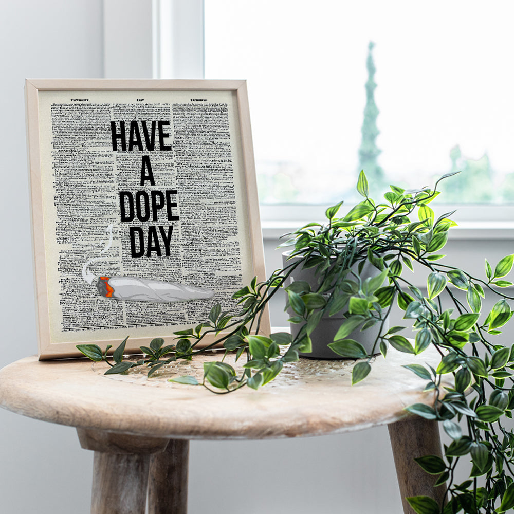 Dope Poster, Dope Wall Decor, Weed Decoration - 8x10 UNFRAMED Marijuana Wall Art, Cannabis Room Decor - Unique Cool Gift for Ganja, Spliff, Pot Smoking Fan