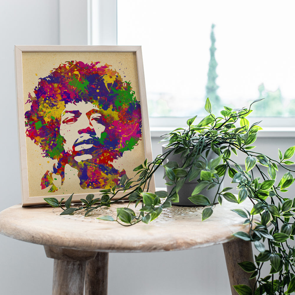 Jimi Hendrix Poster - 8x10 Psychedelic Experience Wall Art Decor for Men, Boys Bedroom, Living Room, Music Studio - Gift for Guitarist, Musician, Woodstock, Purple Haze, 60's Music Fan - UNFRAMED