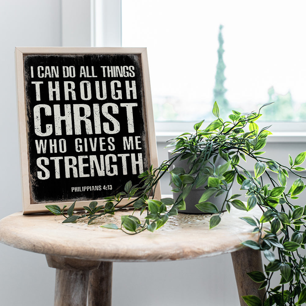 I Can Do All Things Through Christ - Philippians 4 13 - Religious Wall Decor - Christian Gifts for Men - Catholic Gifts - Inspirational Bible Verses Wall Decor - Scripture Wall Art - Jesus Wall Decor