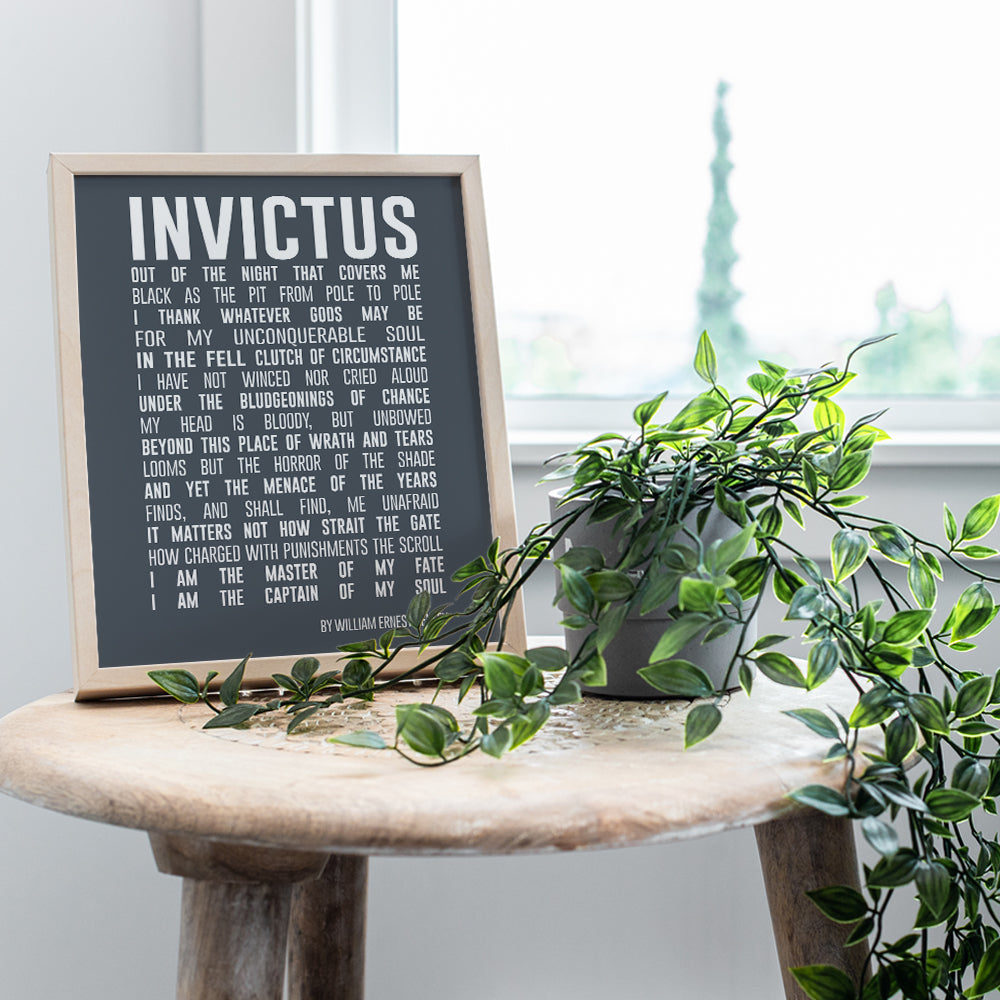 Invictus Poem Quote Wall Art Print - Motivational Inspirational Home Decor for Bedroom, Den, Office, Classroom or Dorm Room - Makes a Great Gift for Teachers, Graduation, Kids - 8x10 Photo - Unframed