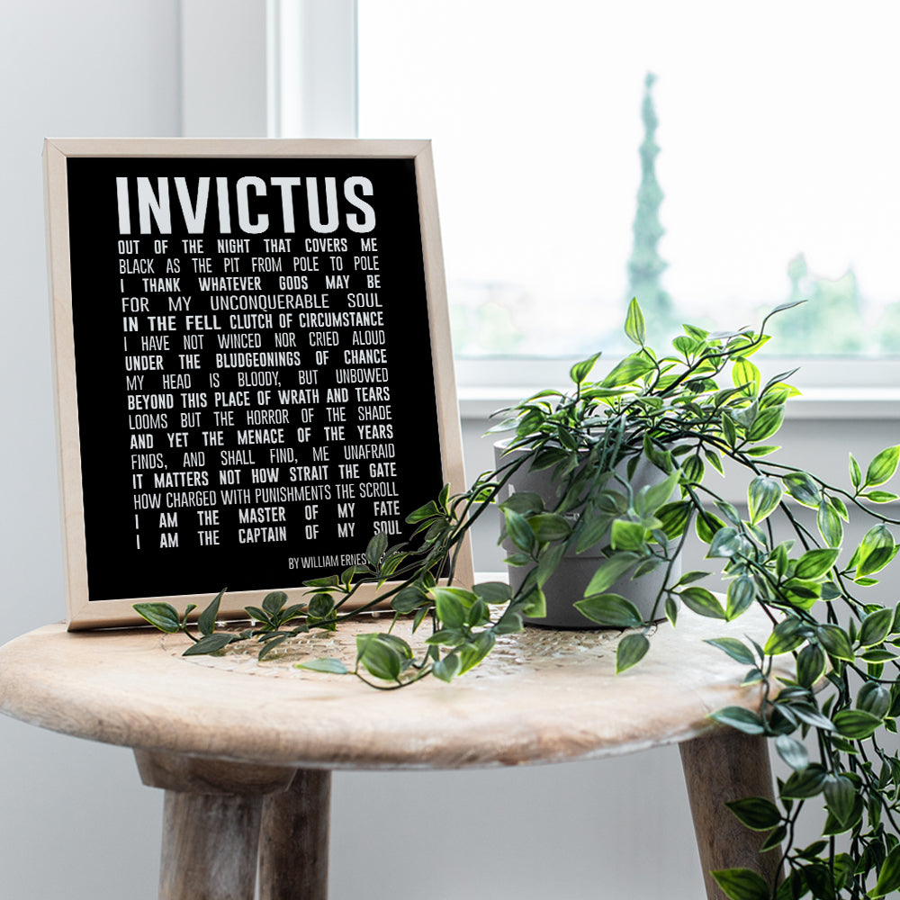 Motivational Invictus Poem Quote Wall Art Print - Inspirational Home Decor for Bedroom, Den, Office, Classroom or Dorm Room - Gift for Entrepreneurs, Teachers, Men, Teens, Kids - 8x10 Photo - Unframed