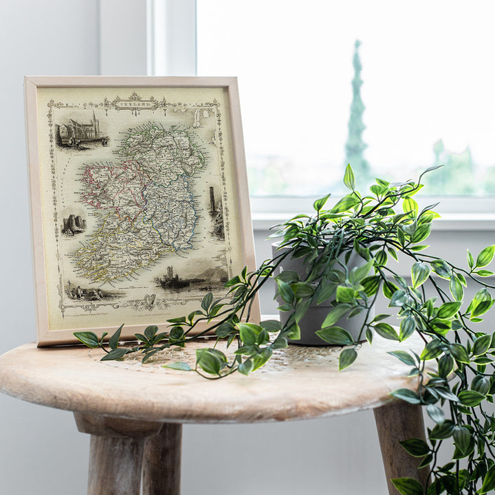 Irish Wall Art - Map of Ireland - Irish Home Decor - Irish Gifts - Vintage Retro Antique Style Irish Wall Decor - Celtic Wall Decor Poster Print