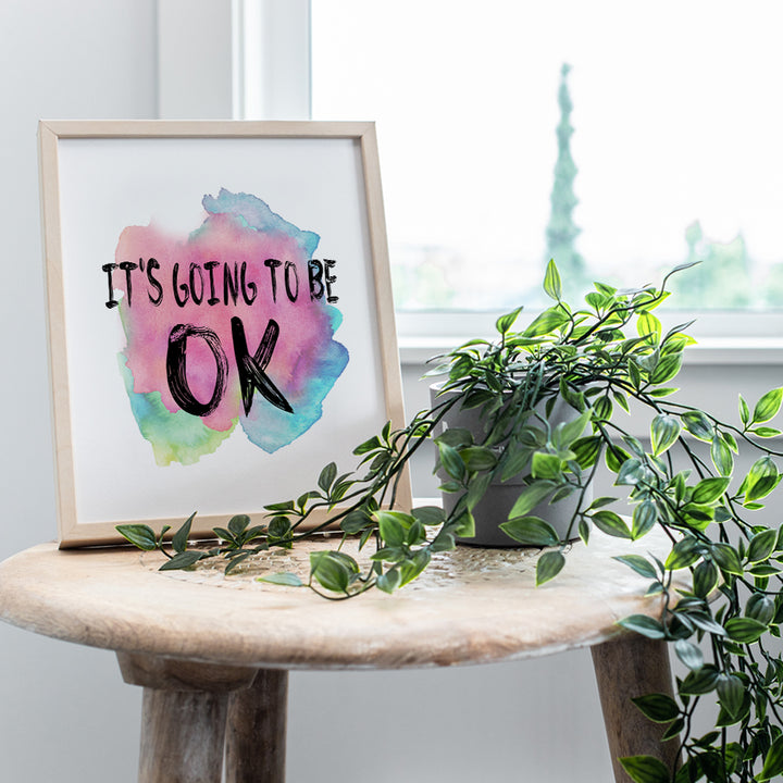 Motivational Posters - Encouragement Gifts for Women - 8x10 Uplifting Gifts - Positive Quotes Wall Decor Print for Living Room, Bedroom - Inspirational Wall Decor - It's Going to Be OK