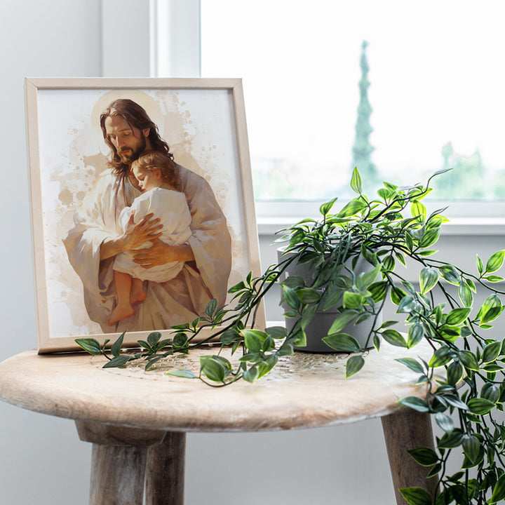 Jesus Christ Christian Wall Art & Decor - Nursery Baby Room Decor - Christian Art - Kids Wall Decor, Bedroom Decor - Inspirational Religious Decor - spiritual Gifts for Women - positive God Wall Decor