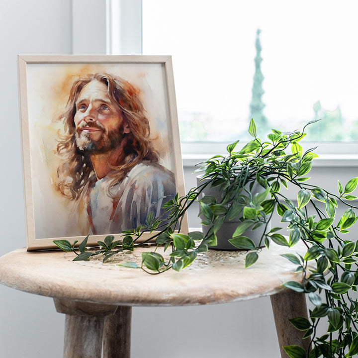 Jesus Christ Wall Decor - Jesus Poster - Jesus Loves Me - God Art - Faith Wall Decor - Religion Wall Art & Decor - Christianity Gift - Inspiration Art for Living room, Bedroom, Home Office, Men Women