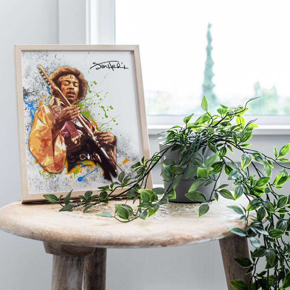 Jimi Hendrix Unframed Wall Art Print - Great Gift For Musicians, Guitarists and Rock n Roll Fans - Retro Chic Home Decor - Ready to Frame (8x10) Vintage Photo