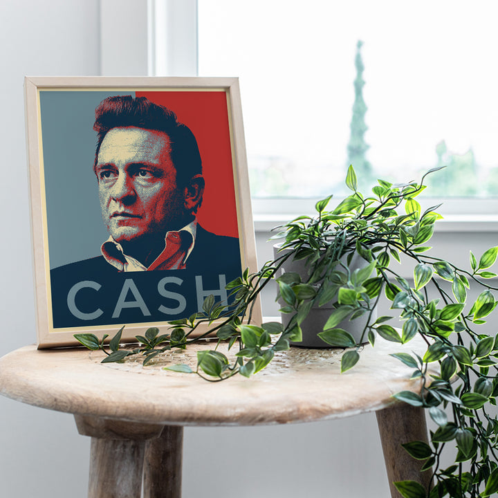 Johnny Cash 8x10 Wall Art Poster - Contemporary Art Print - Gift for Country Music, Nashville Fans - Unframed Picture Photo