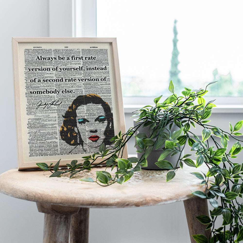 Judy Garland Inspirational Quote Upcycled Dictionary Wall Art Poster Print - Great Motivational Gift for Women, Wizard of Oz Fans - Contemporary Modern Pop Art Home and Office Decor, 8x10 Photo