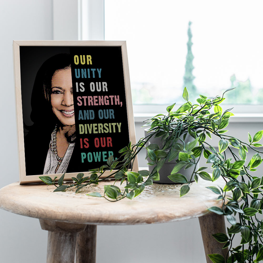 Kamala Harris Madam Vice President Inspirational Quotes Wall Art for African American Women, Girls - Political Gifts - Patriotic Decor - Feminism Feminist Gifts - 8x10 African American Wall Art