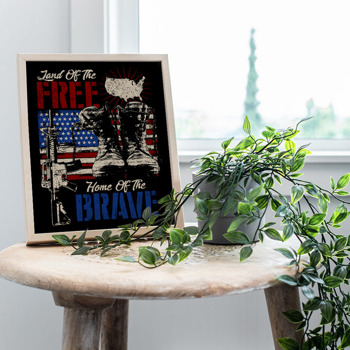 Patriotic Wall Decor - Military Gifts - American Flag Wall Art Home Decor, Room Decoration - Gift for Soldiers, Veterans, Army, Air Force, Marines, Navy, Coast Guard, Vets, Men, Women