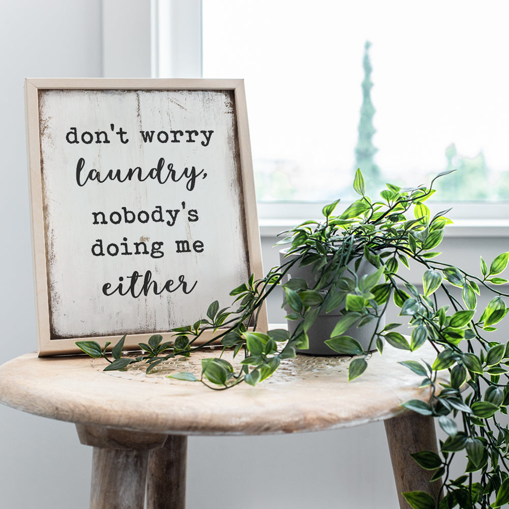 Laundry Room Wall Decor - Funny Rustic Laundry Room Decor, Wall Art Decoration - 8x10 Poster - Cool Unique Housewarming or Gag Gift - UNFRAMED Picture Print