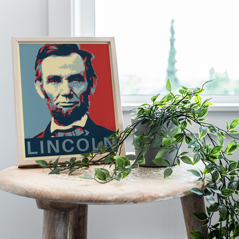 Abraham Lincoln Poster - Abe Lincoln Patriotic Wall Decor for Office, Home, Living Room, Den - Abraham Lincoln Gifts for Patriots, Republicans, Conservatives, Democrats, Liberals - USA US Wall Art