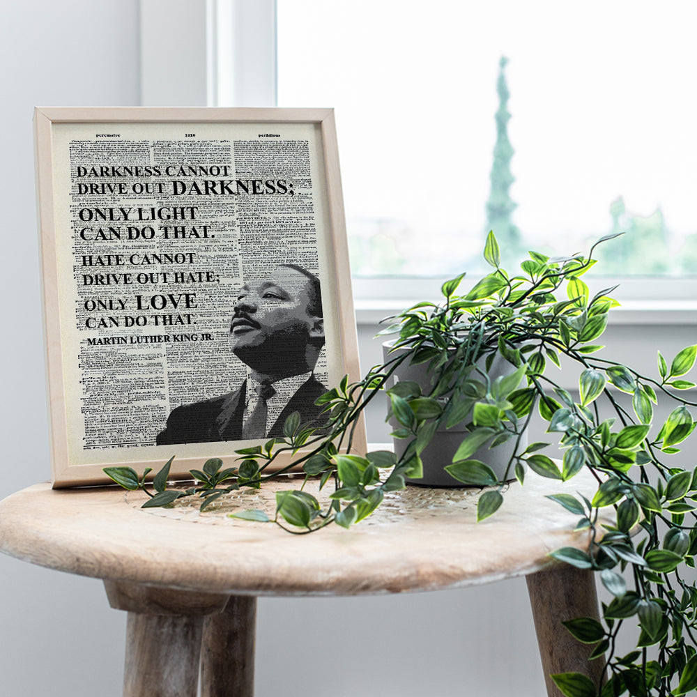 Martin Luther King Inspirational Love Quote Dictionary Wall Art - 8x10 Photo, Home Decor Poster Print - Gift for MLK, Black History Month, African American, Civil Rights Fan, Teacher, Classroom