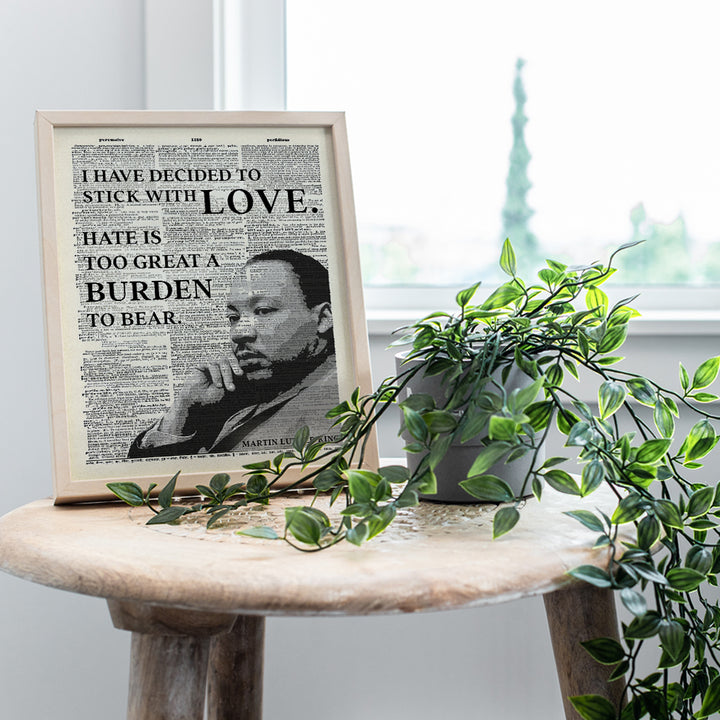 Inspirational Martin Luther King, MLK, Quote Dictionary Wall Art, Home Decor - Upcycled Poster Print for Office or Room Decorations - Gift for Black, African Americans, Civil Rights Fans- 8x10 Photo