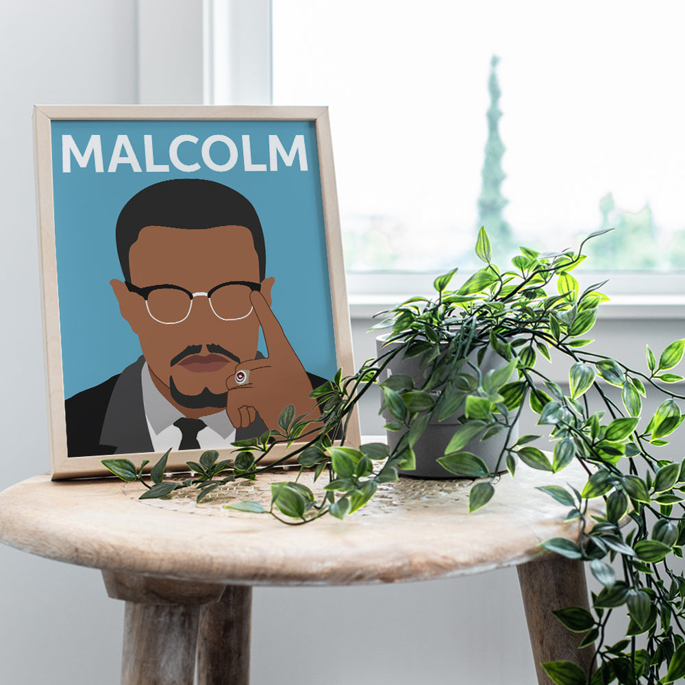 Malcolm X Poster - African American History - Civil Rights Sign - Gift for Black Men, Women - African American History, Black Lives Matter Wall Art Decor Picture for Living Room, Bedroom, Home -8x10