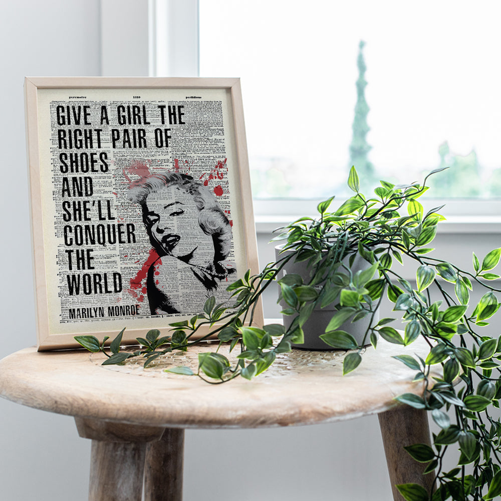 Marilyn Monroe Wall Decor - Marilyn Monroe Wall Art - Office Decor for Women - Motivational Posters, 8x10 - Funny Gifts for Women - Glam Wall Decor - Shoe Wall Decor - High Fashion Wall Decor