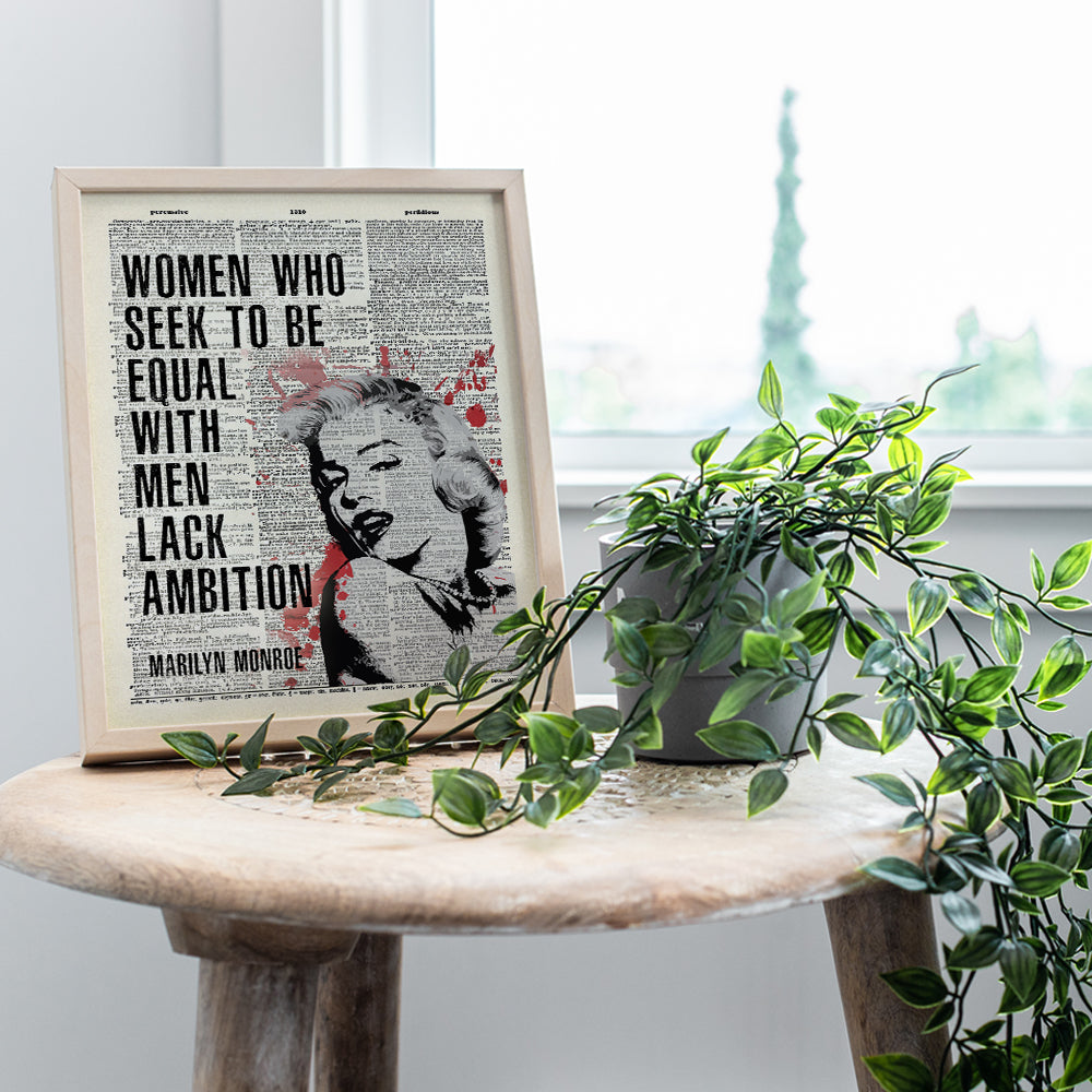 Marilyn Monroe Wall Decor - Office Decor for Women - Motivational Posters for Women - Marilyn Monroe Wall Art - Positive Inspirational Quotes Wall Art - Feminist Wall Decor - Uplifting Gifts - 8x10