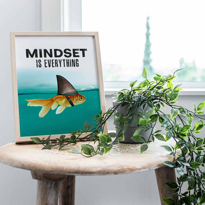 Motivational Wall Art Posters for Home, Office - Mindset is Everything - LARGE 11X14 - Inspirational Gifts for Men, Students - Entrepreneur Wall Art Decor - Uplifting Self-Improvement Positive Quotes