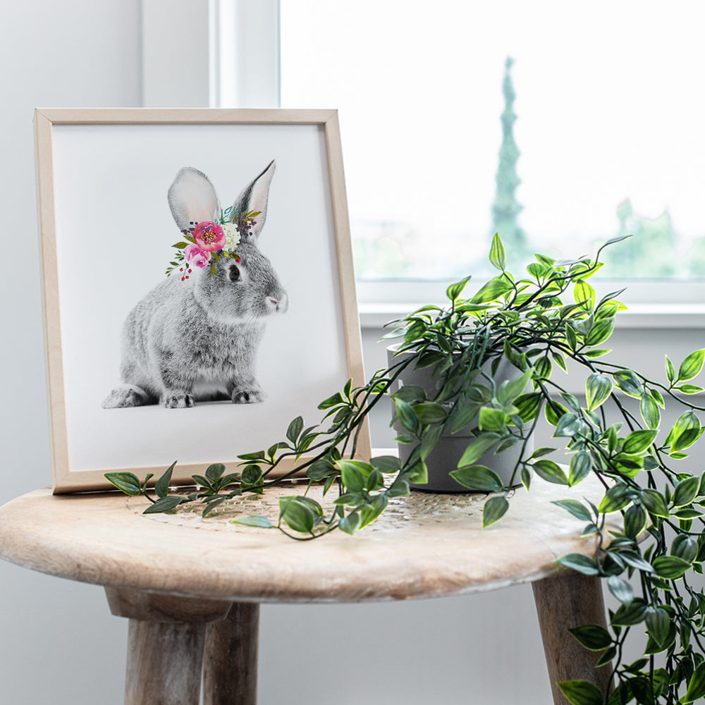 Baby Room, Nursery Decor Art Print, Wall Art Poster - Unique Home Decoration for Boys, Girls, Kids Bedroom - Great Inexpensive Gift for Baby Shower, New Moms - 8x10 Photo Unframed - Bunny Rabbit