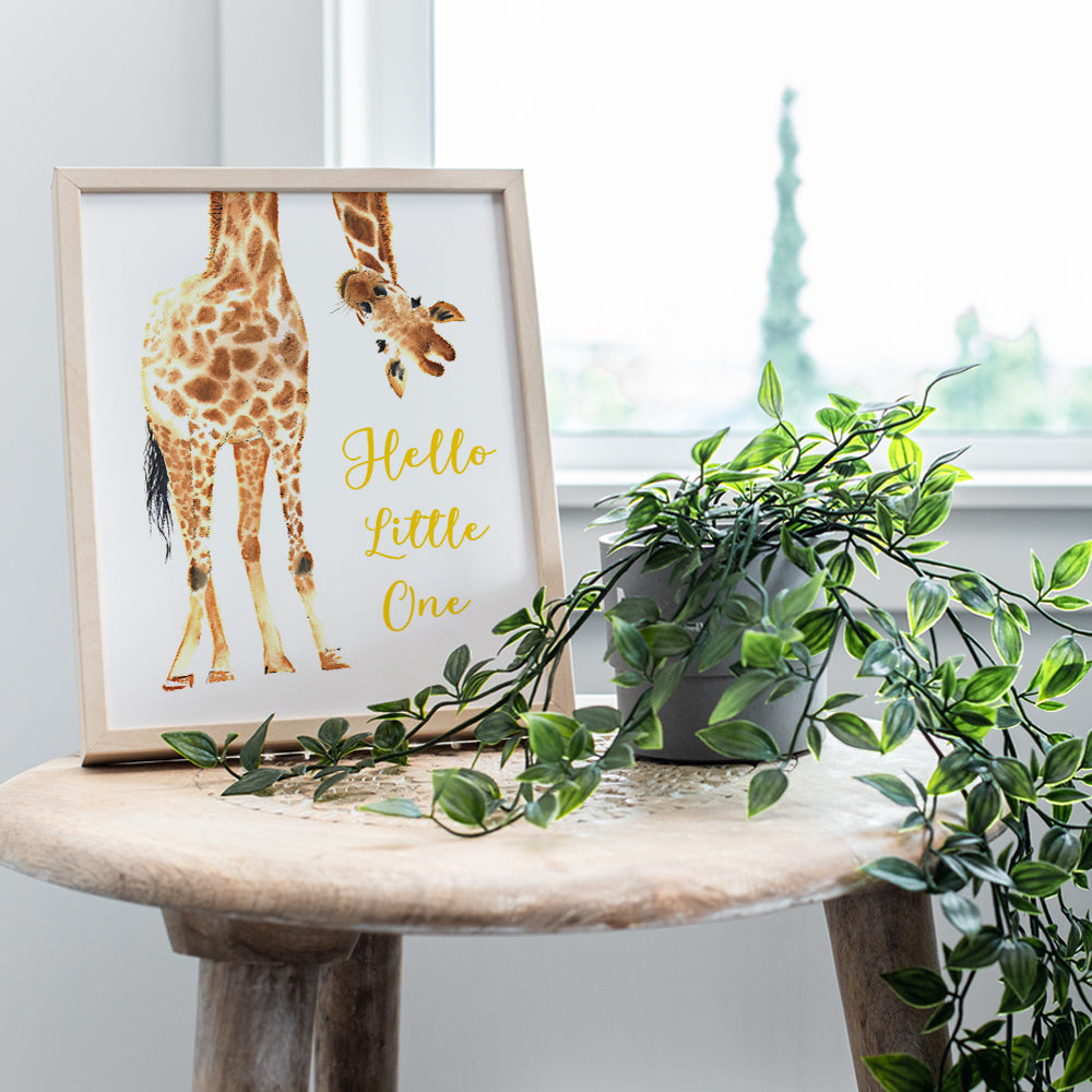 Giraffe Nursery Decor Wall Art Print - Kids Room Typography Art Print Poster - Unique Home Decoration for Toddlers Bedroom - Inexpensive Gift for Baby Shower - 8x10 Photo Unframed