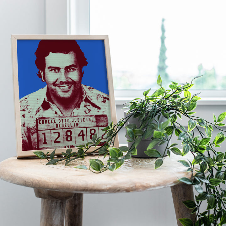 Pablo Escobar Mugshot Wall Art, Contemporary Home Decor - Andy Warhol Style Poster Print - Unique Room Decorations for Dorm Room, Apartment, Teens Room, Man Cave - A Great Gift - 8x10 Photo Unframed