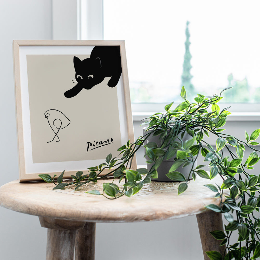 Pablo Picasso Wall Art - Black cat Home Decor - Cat Wall Art - Picasso Poster - Cat Wall Decor - Pablo Picasso Poster - Pablo Picasso print - Pablo Picasso Art - Cute Cat Lover Gift for Women - Bird