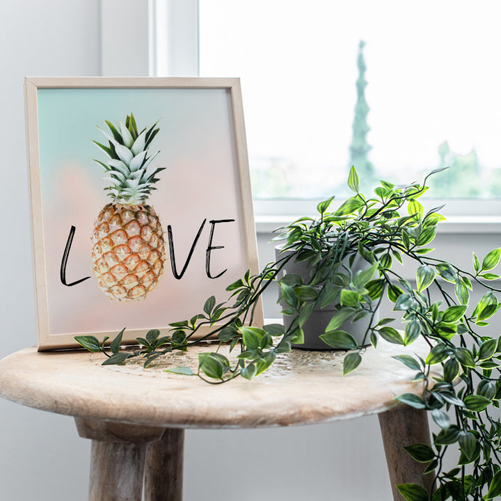 Pineapple decor - Tropical Wall Decor - Love Wall Decor - Beach House Decor - Kitchen Wall Decor - Dining Room Wall Art - Romantic Art Gifts for Her - 8x10 Unframed