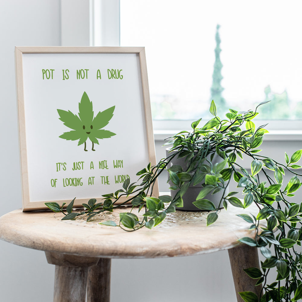 Marijuana Art Print - Funny Typography Wall Art Poster - Unique Home Decor for Bedroom, Den, Dorm Room - Gift for Pot, Weed, Ganja, Stoner, 4/20 Fans - 8x10 Photo Unframed