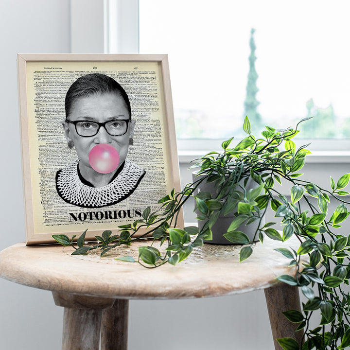 Ruth Bader Ginsburg Wall Art Print - Notorious RBG Dictionary Photo - Ready to Frame (8X10) Vintage Photo - Great Home Decor or Gift For Lawyers or Attorneys - Ruth Bader Ginsburg