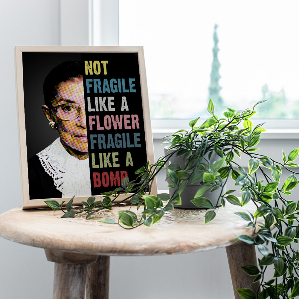 Ruth Bader Ginsburg Wall Art Prints - Gift for Women, Men, Lawyer, Attorney - Notorious RBG 8x10 Art Wall Decor, Room Decoration Poster Print for Home, Office, Apartment - Supreme Court Judge