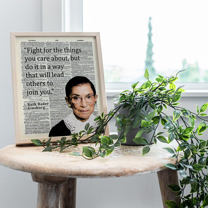 Ruth Bader Ginsburg Wall Art - RBG Motivational Quote Home Decor, Room Decoration for Office, Bedroom - Inspirational Gift for Women, Attorney, Lawyer, Liberal Feminist - Picture Poster Photo Print