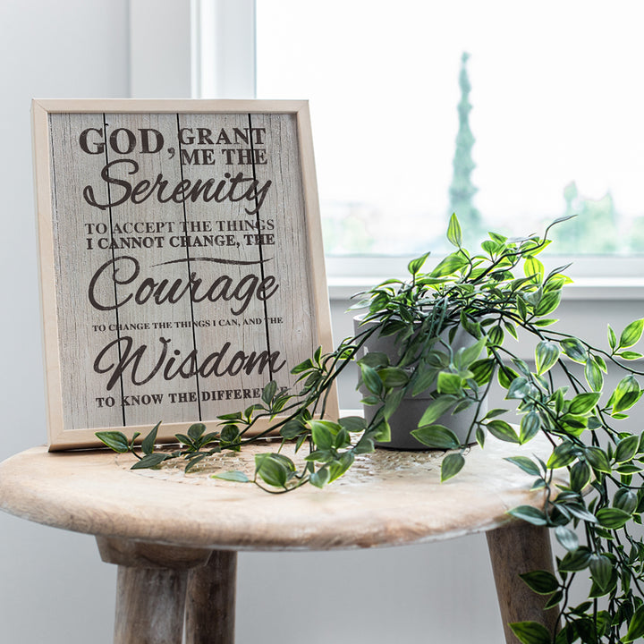 Serenity Prayer Art Print - Rustic Shabby Chic Wall Art Poster - Gift for AA, Alcoholics Anonymous Members, Those in Recovery - Unique Home Decor for Kitchen, Bedroom, Living Room, 8x10 Photo Unframed