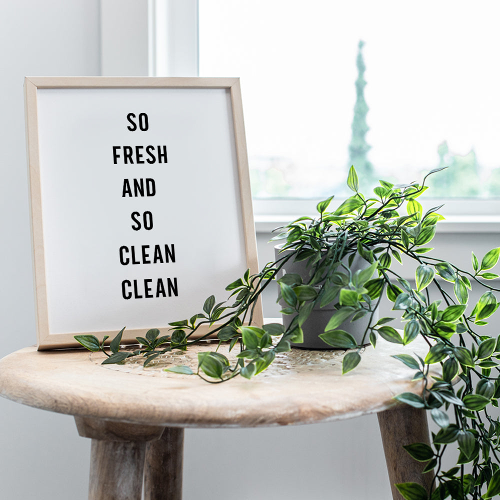 So Fresh and So Clean Clean Wall Art - Bathroom Wall Decor - Bathroom Wall Art - Funny Bathroom - Restroom Sign - Bath Wall Decor Art Poster Print - Chic Home Decor - Unique Gag or Housewarming Gift