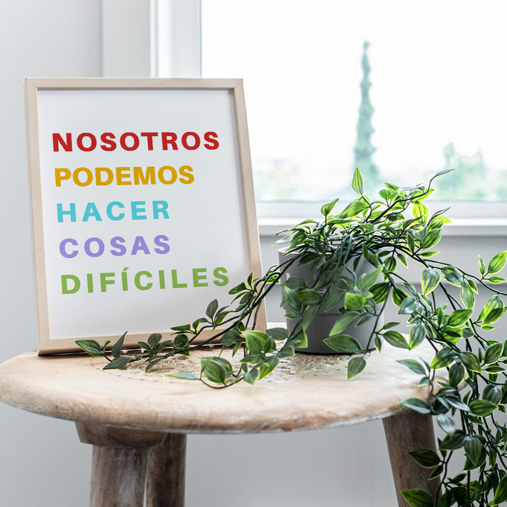 Classroom Family Wall Art & Decor - Bedroom Decor Decoraciones Para Ninos - Teacher Supplies - Inspirational Motivational poster for Spanish Latino Kids En Espanol - School Room Decor 8X10 UNFRAMED