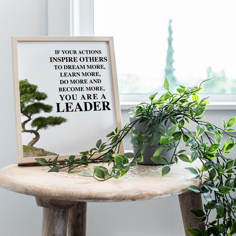 Office Wall Art Decor - Motivational Leadership Saying - Gift for Boss, Manager, Team Leader, Coach, Teacher - Inspirational Quote Poster Print - Unique UNFRAMED Photo 8X10