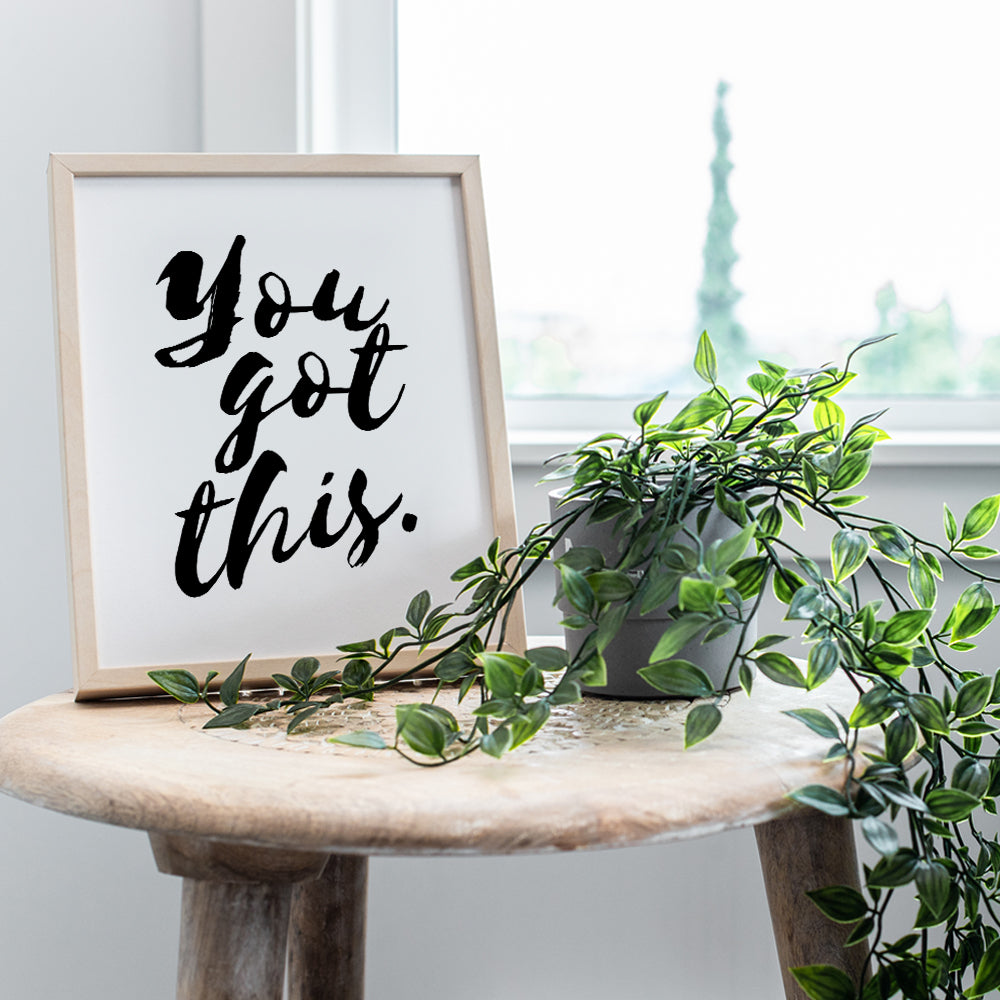 You Got This - Unframed Wall Art Print - Typography - Makes a Great Gift for Teachers - Chic Home Decor - Inspirational and Motivational - Ready to Frame (8x10) Photo