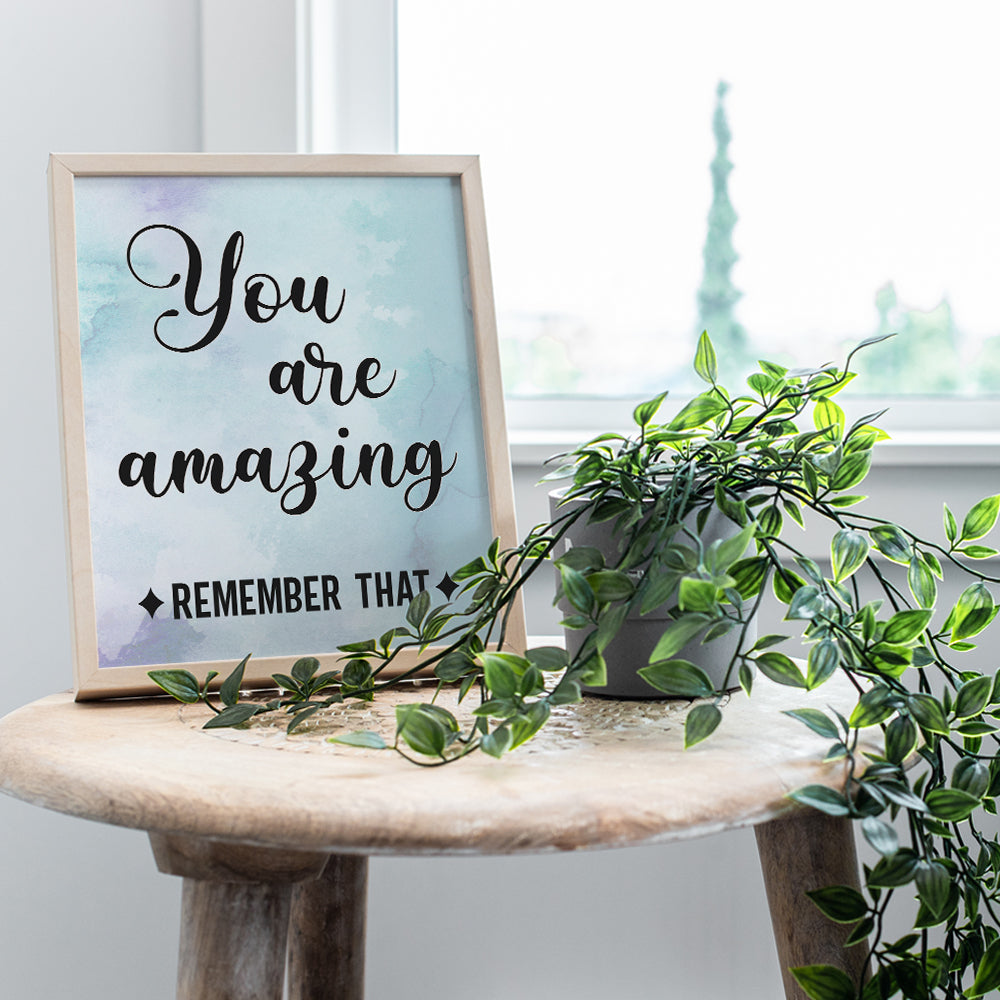 You Are Amazing Typography - Unframed Watercolor Wall Art Print - Makes a Great Gift for Teachers - Chic Home Decor - Inspirational and Motivational - Ready to Frame (8x10) Photo