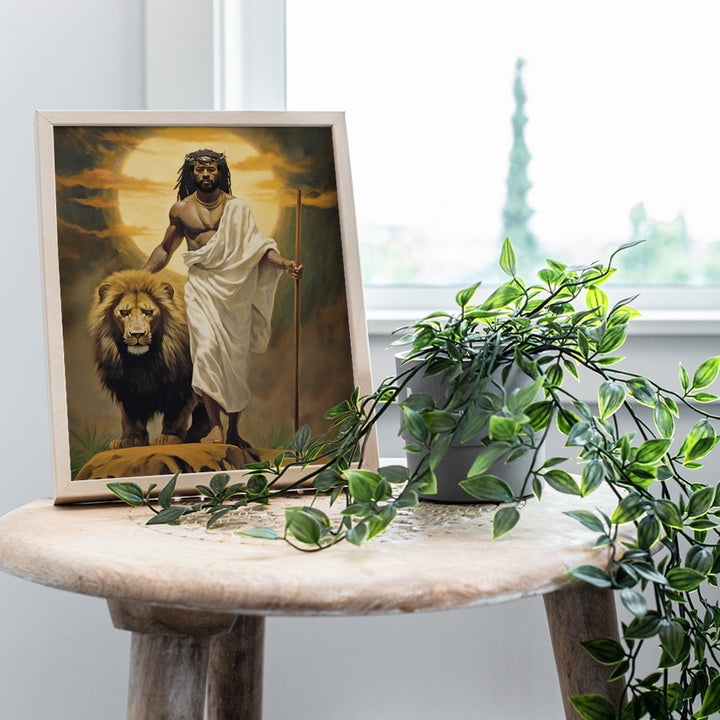 African American Art, Jesus Poster for Black Man - Inspiring Christian Gifts for African Americans, Black Men, Black women - Religious Wall Art - Jesus Wall Decor - spiritual Gifts - God Wall Decor